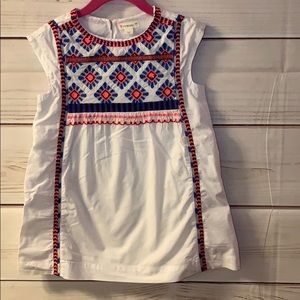 Crewcuts 4T white embroidered dress with pockets